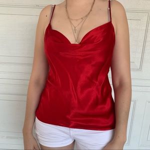 ZARA // RED SATIN BLOUSE
